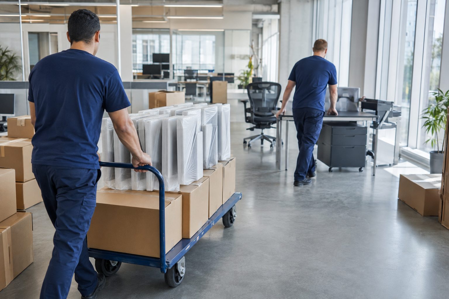 Déménagement de bureaux dans un open space